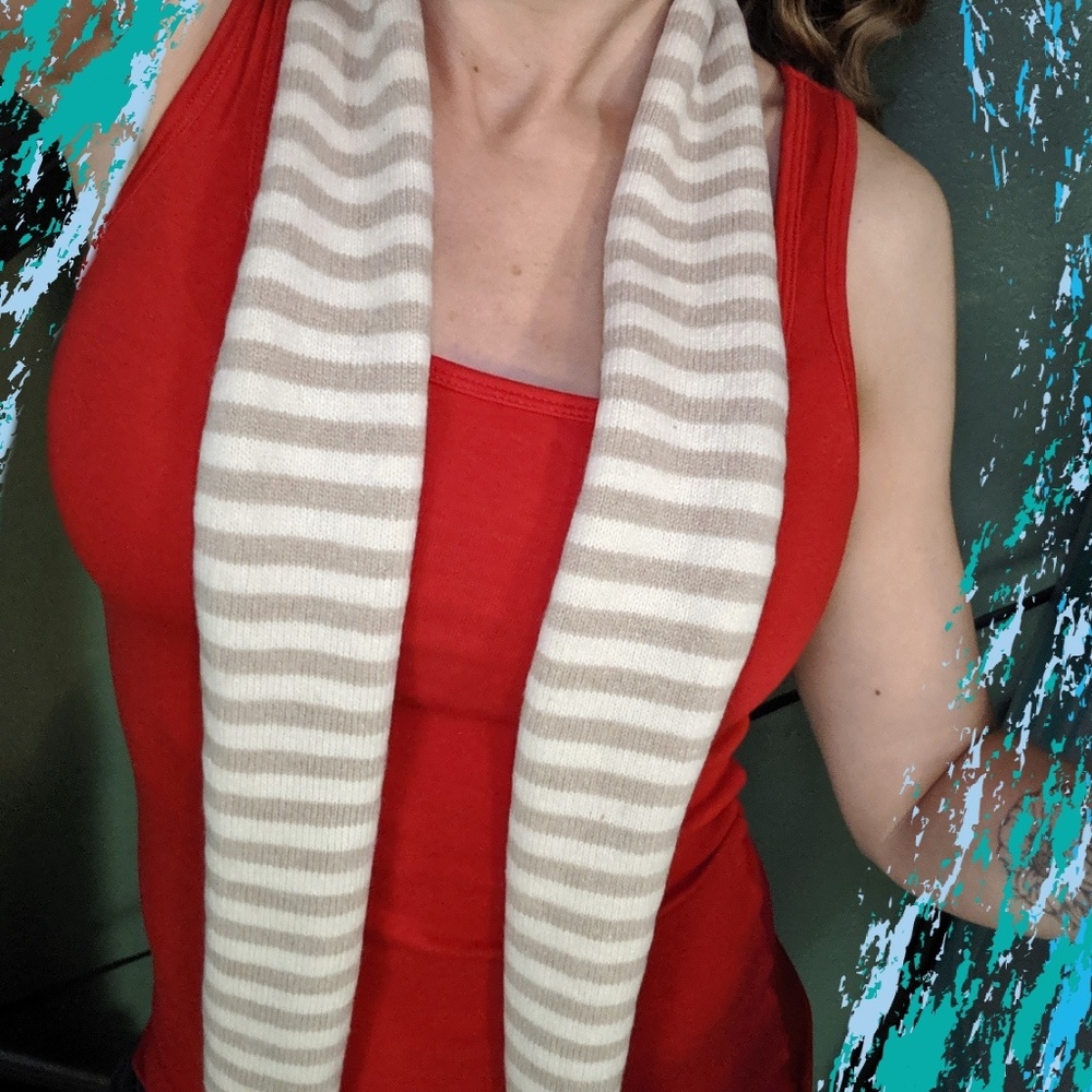 Gap Striped Wool Knitted Scarf